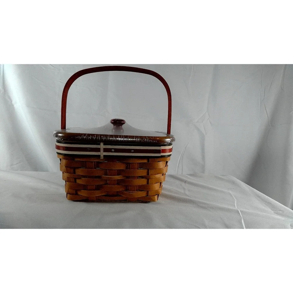 Longaberger 2009 Holiday Helper Basket Set - B, L, P & Lid‎ w/ extra knob - NEW